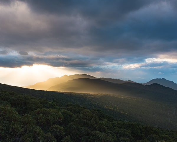 Sunset on Mt. Wellington, Tasmania, Australia
